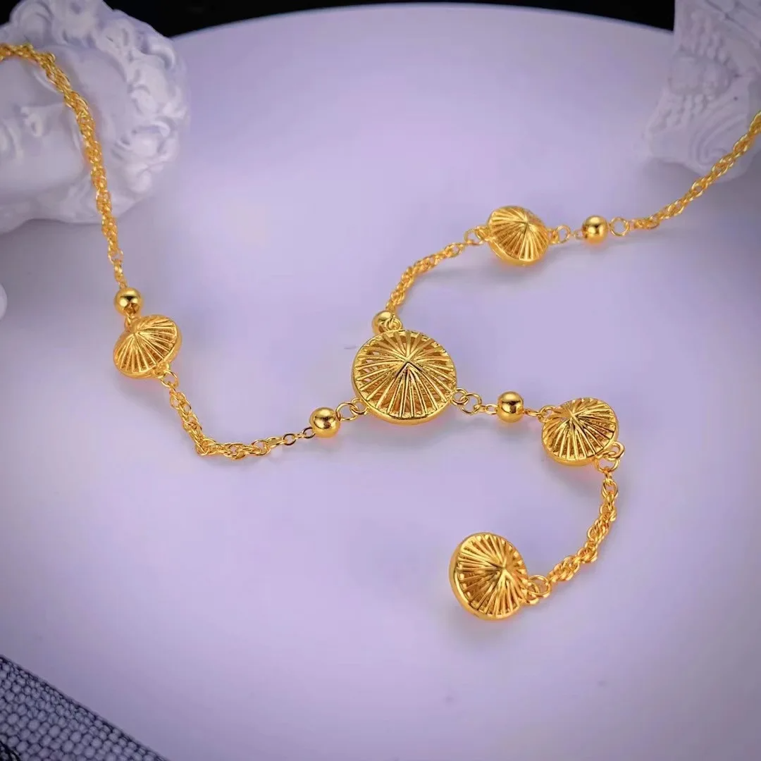 24K Gold Plated Circle Tassel Necklace