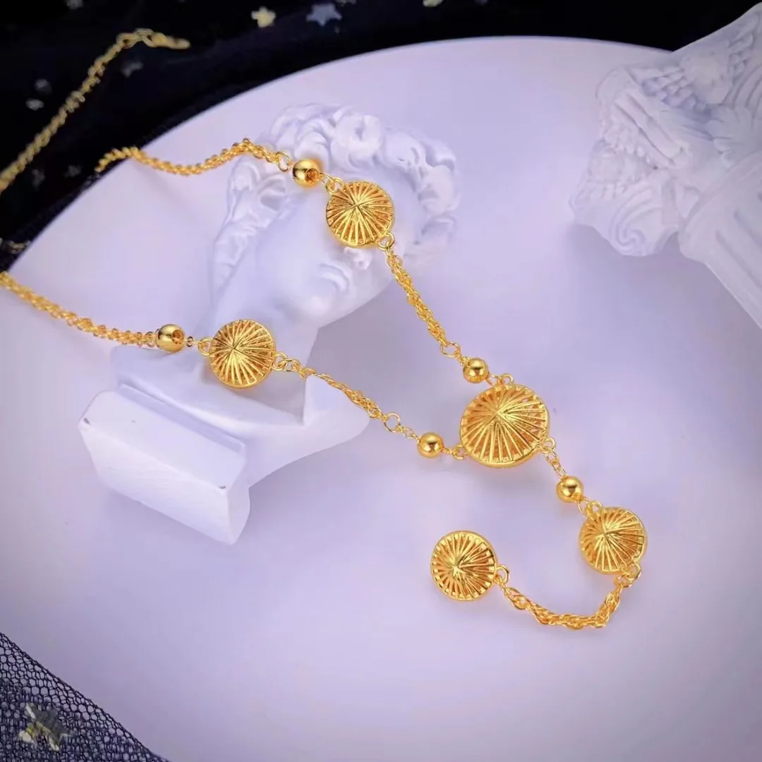 24K Gold Plated Circle Tassel Necklace